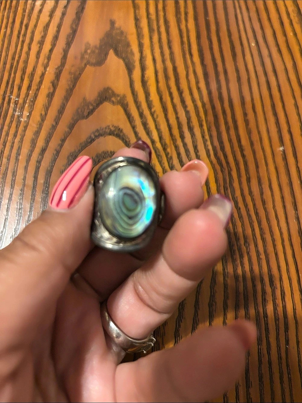 Iridescent Green Statement Ring
